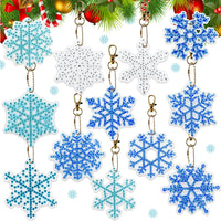 3 x Brand New 12 Pieces Winter Snowflake Diamond Painting Keychains 5D DIY Diamond Art Painting Keyrings Full Rhinestone Diamond Pendant Mosaic Sticker Keychain for Christmas Tree Key Bag - RRP €57.6