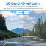 1 x RAW Customer Returns Dashcam car, KAWA 2K 1440P full QHD - 360 degree rotating housing, built-in WiFi, 24 hour parking monitoring and G-sensor, 145 wide angle, WDR with super night vision, APP control, loop recording, D6 - RRP €63.52