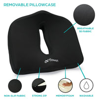 1 x RAW Customer Returns Flowen Office Chair Cushion and Car Seat Cushion in Memory Foam for Driver Ergonomic Postural Seat Back and Coccyx for Desk Study Gaming Smart Working Anatomical Cushion for Hemorrhoids - RRP €29.99