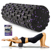 1 x RAW Customer Returns Fascia roller with 3D texture massage, foam roller 33cm x 14cm to relieve muscle tension, medium hardness self-massage fascia roller for back, spine, back, legs - RRP €18.01