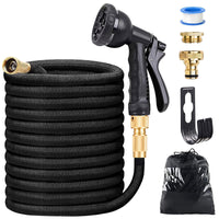 1 x RAW Customer Returns Flexible garden hose 30M 100FT, water hose with 8 functional spray nozzles, 3 4 inch and 1 2 inch with hose hook storage bag water hose insert garden - RRP €24.19