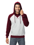 1 x Brand New YuKaiChen Men s Pullover Hoodie Patchwork Sweatshirt Casual Raglan Sleeve Hoodie with Pockets M Wine Red - RRP €27.6