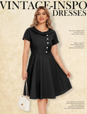 1 x RAW Customer Returns Wedtrend Dress Black Ladies Cocktail Dress Retro 50s Dresses Black WTP20007 Black XXXL - RRP €42.99