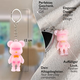 7 x Brand New Perfekto24 Bear Keychain - Key Chain - Pet Keychain - Car Keychain - Keychain with bear motifs Pink  - RRP €151.2