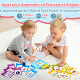 1 x RAW Customer Returns Bilingual Talking Flashcards English and French , Talking Flash Cards for Toddlers 2-6 Years Old, 112 Sheets 224 Words, Audible Learning Toys - RRP €17.99