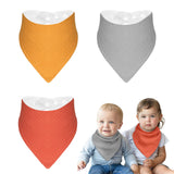 23 x Brand New Budding Bear Baby Triangle Scarf Pack of 3 - Baby Bandana Scarf Made of Cotton Crepe Terry Cloth for Teething - Absorbent, Skin-Friendly, Adjustable Scarves for Baby Girls Boys from 0-36 Months - RRP €252.77