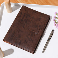 1 x RAW Customer Returns Wonderpool A5 Leather Ring Binder Diary Notebook Organizer Folder - Refillable Dotted Paper and Multi Pockets for Business Study Travel A5, Coffee  - RRP €21.71