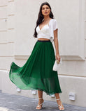 1 x RAW Customer Returns Zeagoo Tulle Skirt Women s A Line Maxi Skirt High Waist Plain Floral Print Tutu Skirt Long Green XXL - RRP €27.25