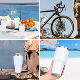 1 x RAW Customer Returns Livole 30oz 900ml drinking cup for men, women, thermal mug coffee to go, camping cup, double-walled stainless steel cup with straw, insulated vacuum coffee cup, travel mug, white - RRP €18.66