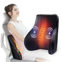 1 x RAW Customer Returns COMFIER massage cushion for back pain, lumbar cushion with 3 massage modes, 2 heat levels, back support cushion, memory foam, adjustable straps, suitable for home, office, practical gifts - RRP €51.41