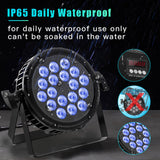 1 x RAW Customer Returns UKing 18x10W Waterproof Par Light, RGBW 4-in-1 LED Par with 105cm Waterproof Power Cable and 52cm DMX Cable, Support DMX 4 8CH, Use for Outdoor Performance Waterproof, Lawn, Party - RRP €114.35