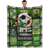 10 x Brand New Football Gifts for Boys Cuddly Blanket Children Football Cuddly Blanket Children Super Soft Flannel Blanket Football Theme Blanket for Indoors, Camping and Picnic 130x150 cm - RRP €204.0