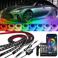 1 x RAW Customer Returns YUGUANG 4 piece set under lighting for car, control APP remote control multi-colored lights synchronized with music RGB light strip waterproof for cars, SUVs. - RRP €27.99