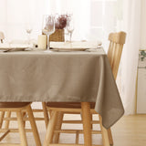 1 x RAW Customer Returns Deconovo linen look tablecloth, water-repellent tablecloth, lotus effect tablecloth, 130x220 cm, taupe - RRP €20.3