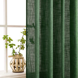 1 x RAW Customer Returns MIULEE Curtains Tab-Top Voile Curtain Modern Linen Look Semi-Transparent for Living Room Bedroom Children s Room Sliding Curtain Set of 2 Stores Dark Green 175 x 140 cm - RRP €33.26