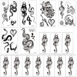 4 x Brand New YGCHEN Temporary Tattoos Snake Men Fake Tattoo Stickers Death Eater Tattoos Temporary Animals for Kids Women Man Halloween Cosplay Costume Accessories, 16 Sheets - RRP €56.44