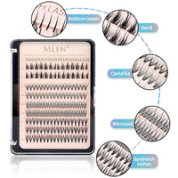 7 x Brand New MLEN Individual Eyelashes, Individual Eyelashes for Eyelash Extension, 226 Eyelash Clusters 5 Styles C Curl Mixed, Eyelash Extensions for DIY Eyelash Extension Thick - RRP €67.2