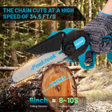 7 x RAW Customer Returns Mini chainsaw with battery, Peektook 6 inch cordless pruning saw with 2 batteries and 2 chains, with safety lock and powerful motor, hand chain saw battery for garden shears, branch shears, wood cutting - RRP €477.4