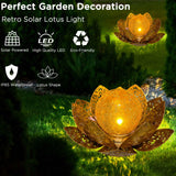 1 x RAW Customer Returns Solar lamps for outdoors Solar lotus garden decoration Solar floor light for garden Warm light Solar garden lights for outdoors Terrace decoration LED solar lights Waterproof metal solar lantern for outdoors - RRP €27.29