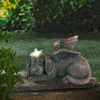 1 x RAW Customer Returns Yeomoo Outdoor Solar Powered Garden Decorative Statue with Bottle Waterproof Home Decoration Puppy Sleeping Solar Powered Funeral Statue Gift for Home and Yard - RRP €36.99