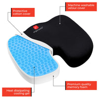 1 x RAW Customer Returns Ergonauts seat cushion with gel reinforcement Non-slip orthopedic gel and memory foam coccyx cushion for sciatica, back and coccyx pain relief Office chair and car seat cushion - RRP €31.13