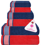 1 x RAW Customer Returns Casa Copenhagen 6-piece towel set, dusty blue pink, 550g m , 2 bath towels, 2 hand towels, 2 washcloths made of soft Egyptian cotton for bathroom, kitchen and shower - RRP €45.37