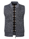 1 x Brand New Yukirtiq Men s Fleece Vest Knitted Vests Fleece Lining Sleeveless Cardigan Thick Gilet Casual Vest Pullover Cardigans Winter Vest with Zip Black L - RRP €21.64