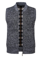 1 x Brand New Yukirtiq Men s Fleece Vest Knitted Vests Fleece Lining Sleeveless Cardigan Thick Gilet Casual Vest Pullover Cardigans Winter Vest with Zip, Black, XL - RRP €21.54