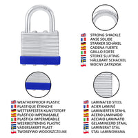 1 x RAW Customer Returns Belle Vous Steel Padlock Set Laminated, Padlock with 2 Keys 12pcs - 6mm Shackle 6.4x4.2x2.4cm Security Lock Padlock Weatherproof Indoor Outdoor Locker Lock with Key - RRP €42.99