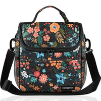 1 x RAW Customer Returns HOMESPON Cooler Bag Small Foldable Insulated Lunch Bag Picnic Bag Thermal Bag for Women Adults Lunch Box Container with Shoulder Strap Front Pocket for Work Picnic Colorful Flower  - RRP €19.99