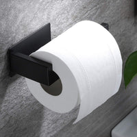 1 x RAW Customer Returns ZUNTO Stainless Steel Toilet Paper Holder, Self Adhesive Toilet Paper Holder for Bathroom and Toilet, Black - RRP €24.0