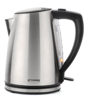 1 x RAW Customer Returns Grossag kettle WK 45 made of stainless steel, with up to 1.2 litre capacity, practical one-hand lid opening, visible water level indicator in the handle area, WK45 - RRP €27.99