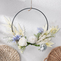 1 x RAW Customer Returns Door wreath decoration, artificial flowers orchid wreath, spring door wreath, artificial orchids, metal door wreath, for front door wall window festival farmhouse patio garden decor. - RRP €18.65