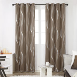 1 x RAW Customer Returns Deconovo curtains with eyelets, blackout curtains, sun protection, thermal curtain for children s room with pattern, 245 x 140 cm height x width , taupe, set of 2 - RRP €44.17