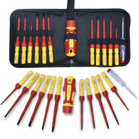 1 x RAW Customer Returns CCLIFE 13 pcs VDE insulated screwdriver with interchangeable blade set Magnetic screwdriver including voltage tester Slotted PH PZ Torx set - RRP €19.99