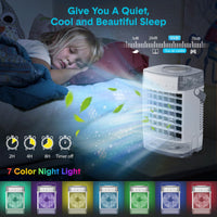 1 x RAW Customer Returns 1600ML Mobile Air Conditioner, 2024 Patent Air Cooler 4 in 1, Mini Air Conditioner, Air Cooler with 3 Levels 7 Colors Night Light, Air Conditioner Portable Air Conditioner Without Exhaust Hose for Bedroom Office - RRP €50.76