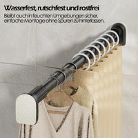 1 x Brand New 1st Heaven shower rod without drilling black 181-204 cm, clothes rail closet extendable, shower curtain rod, no drilling, heavy duty, rustproof - RRP €24.99