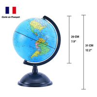 1 x RAW Customer Returns EXERZ 20cm Globe Education Rotating - Educational Geographical Modern Desk Decoration - for School, Home and Office - Diameter 20cm - RRP €24.99