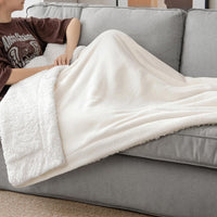 1 x RAW Customer Returns MIULEE Cuddly Blanket Fluffy Blanket Fleece Blanket Warm Sherpa Sofa Throw Blanket Fluffy Throw Microfibre Bedspread for Bed Sofa Bedroom Office 150 x 200 cm White - RRP €36.29