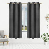 1 x RAW Customer Returns Utopia Bedding Indoor Blackout Curtains 2 pieces 140x220 cm, Black , Indoor Thermal Insulating Curtains for Bedroom and Living Room - RRP €23.18