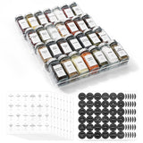 1 x RAW Customer Returns Viymgit Spice Drawer Organizer with 28 Spice Jars, 348 Labels, Strainer and Pour Lids with Airtight Aluminum Caps, 4 Tier Clear Acrylic Drawer Tray Rack with Spice Containers - RRP €36.29