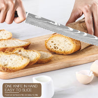 2 x Brand New XYJ Kitchen Bread Knife Japanese Stainless Steel Bread Slicing Knife 8 Inch Serrated Edge Toast Cake Knife For Bagels Cheese - RRP €52.54