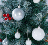 1 x RAW Customer Returns 100 Christmas tree balls set 3 4 6cm, unbreakable Christmas balls made of plastic matt glossy glittery, reusable Christmas tree decoration Christmas gifts for indoors and outdoors white, silver, glitter  - RRP €33.99