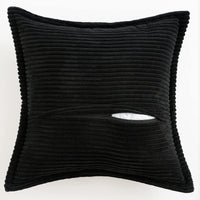 1 x RAW Customer Returns MIULEE Corduroy Velvet Cushion Cover Soft Cushion Cover Decorative Sofa Cushions Square Decorative Cushions Modern Decorative Cushion Cover Striped Cushion Covers for Living Room Bedroom Pack of 2 40 x 40 cm Black - RRP €21.49