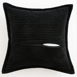 1 x RAW Customer Returns MIULEE Corduroy Cushion Cover Soft Cushion Cover Decorative Sofa Cushions Square Throw Pillows Modern Decorative Pillowcase Striped Pillowcases for Living Room Bedroom 2 Pieces 40 x 40 cm, Black - RRP €19.66