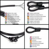 1 x RAW Customer Returns Belle Vous Bike Cable Lock - 4.5m Long Steel Cable 10mm Thick Heavy Duty Black Steel Cable Lock - Flexible Vinyl Coated Steel Cable with Eyelets for Bike Security - RRP €16.99