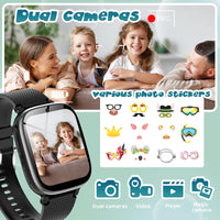 1 x RAW Customer Returns Children s Smartwatch - Watch Phone for Girls Boys with Call, SOS, Games, Pedometer, Music, Audiobook, Camera, Alarm Clock, Children s Watches Gift for Children 4-12 Years, Kids Smart Watch Black-2G  - RRP €37.99