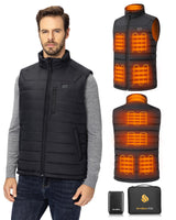 1 x RAW Customer Returns Sevdiea Heated Vest Men with Power Bank 16000mAh 7.4V, 11 Heating Zones Heated Vest Men, Hilpert Heated Vest with Battery for Camping-L - RRP €84.7