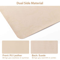 1 x RAW Customer Returns DOBAOJIA Desk Pad Beige, Desk Mat, Desk Pad, Desk Protector, Writing Pad, for Laptop Keyboard Mouse Home Office, PU Leather Waterproof Suede Non-Slip 70 x 35cm - RRP €15.85