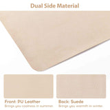 1 x RAW Customer Returns DOBAOJIA Desk Pad Beige, Desk Mat, Desk Pad, Desk Protector, Writing Pad, for Laptop Keyboard Mouse Home Office, PU Leather Waterproof Suede Non-Slip 70 x 35cm - RRP €15.85